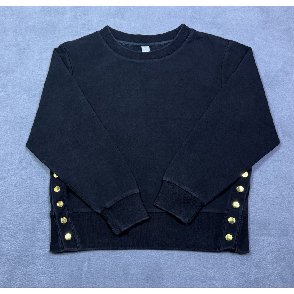 Varley Sweatshirt Womens S Black Hardy Boxy Oversize Boho Athleisure Modern